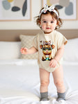 Baby Girl Highland Cow Romper – Soft Cotton Summer Bodysuit | Lioraitiin