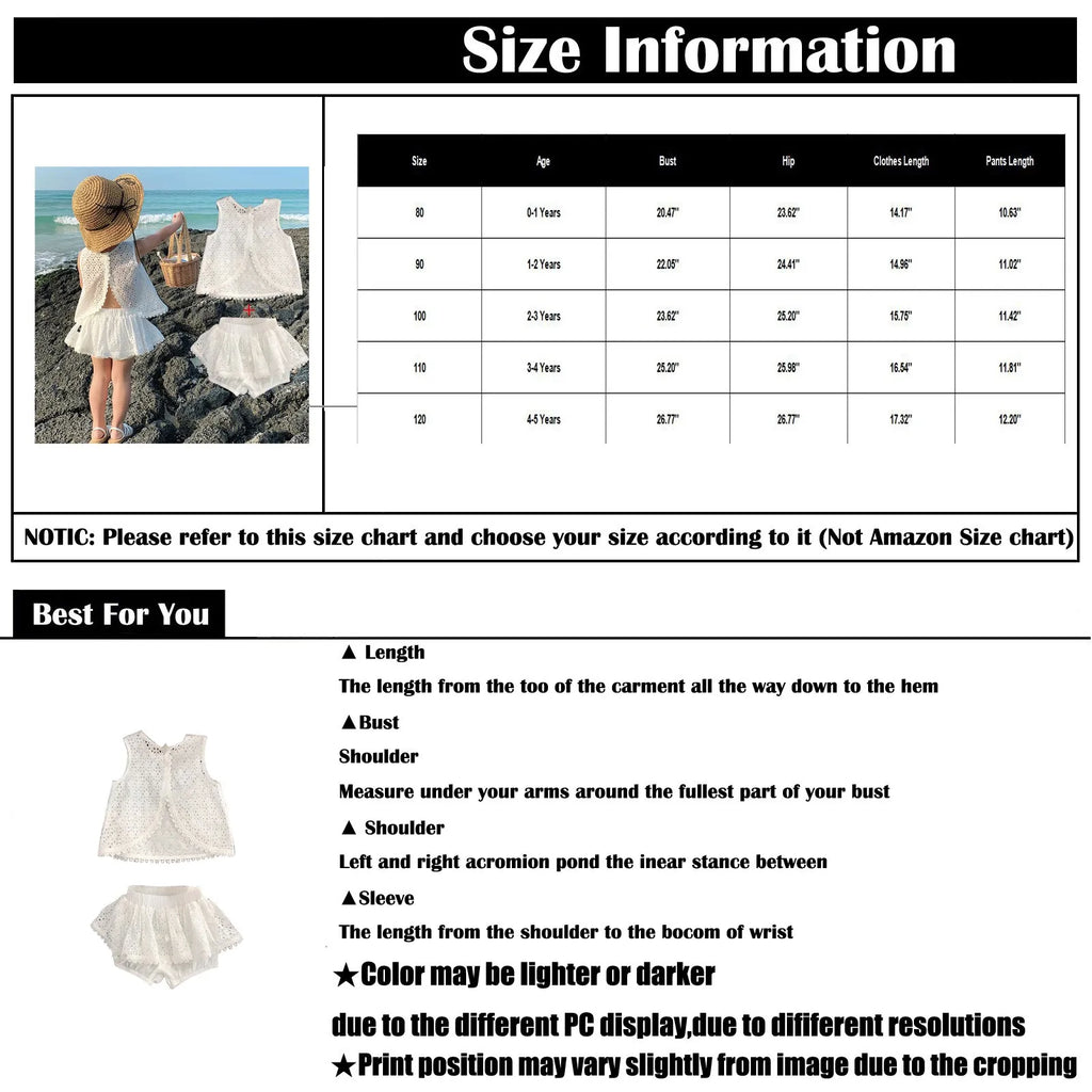 Girls 2025 Summer Clothing Set – Hollow Lace Sleeveless Top & Shorts 2-Piece Outfit for Toddlers – Stylish Cotton Backless Suit for Baby Girls (1–5T)