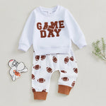 🧒 Baby Boy 2Pcs Football Outfit – Sweatshirt + Trousers Set
