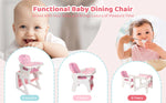 Sejoy 2-in-1 Foldable Baby High Chair with Table & Footrest – ASTM Certified Feeding Chair with Removable Double Tray, Adjustable Backrest & Washable Cushion