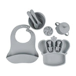 9Pcs Silicone Baby Feeding Set – Suction Bowl, Divided Plate, Bib, Fruit Feeder, Spoons, Forks, Sippy Cup & Utensils – BPA-Free Tableware Gift for Newborns & Toddlers