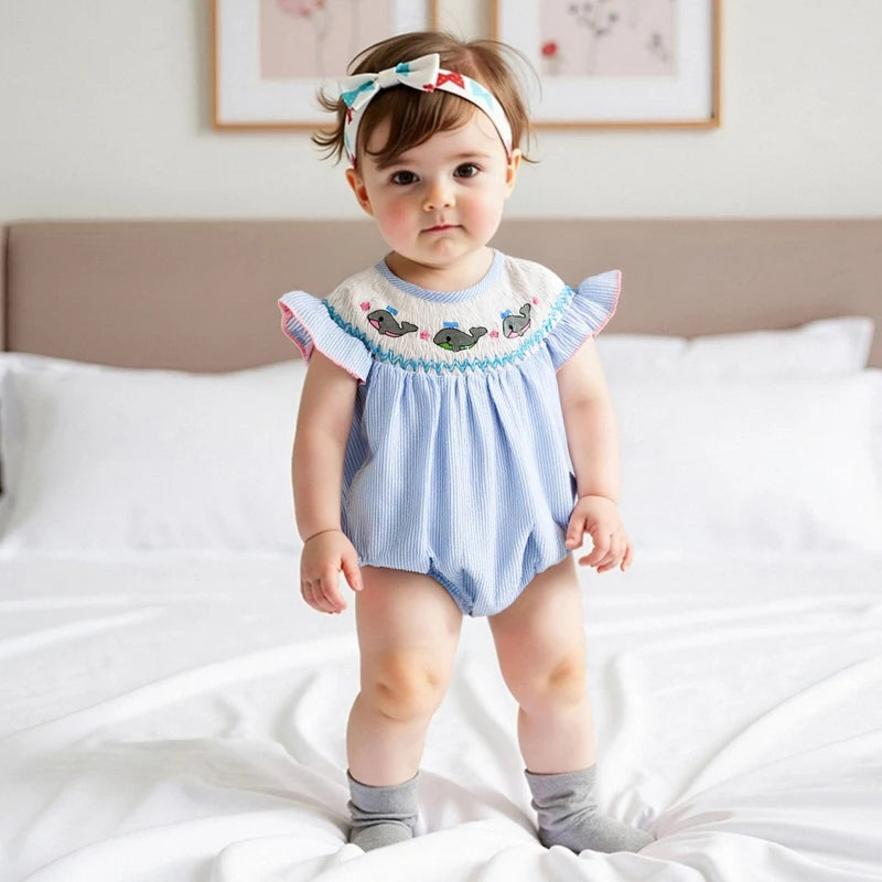 Adorable Toddler Mermaid Embroidered Dress with Ruffled Sleeves & Sparkly Sequins – Little Girls’ Summer Party Outfit