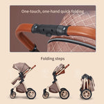2-in-1 Convertible Baby Cradle Stroller – Foldable, Double-Sided High View Stroller for Toddlers (1–2Y), Portable Travel Pram