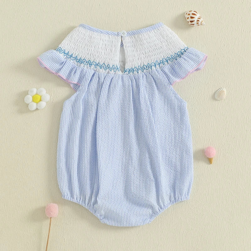 Adorable Toddler Mermaid Embroidered Dress with Ruffled Sleeves & Sparkly Sequins – Little Girls’ Summer Party Outfit