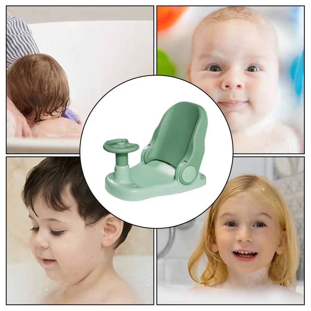 Toddler Bathtub Seat Toddler Shower Seat With Adjustable Backrest Portable Baby Bath Chair With Suction Cup Base Non-Slip Bath