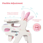 Foldable 2-in-1 Baby High Chair with Table & Footrest – ASTM & CPC Certified Feeding Seat with Removable Double Tray, Adjustable Backrest & Washable Cushion