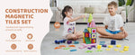 Magnetic Building Blocks Set – 121PCS Magnetic Tiles with Car Bases & Numbers, Construction Puzzle Toys for Kids, Montessori STEM Gifts for Boys & Girls Ages 3+