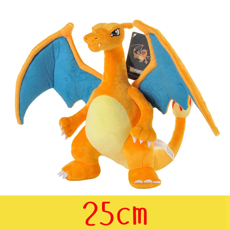 Pokemon Plush Toys – High-Quality Pikachu, Charmander, Squirtle & Bulbasaur Stuffed Dolls with Tag, Cute Anime Cartoon Gift for Kids & Fans