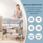 Portable Baby Changing Table Waterproof  Changing Table Pad Topper, Mobile Nursery Organizer for Newborn Essentials (Grey)