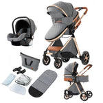 Lightweight 3-in-1 Baby Stroller with Isofix | High Landscape Travel System for Newborns to 6 Years