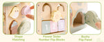 ROBOTIME Wooden Activity Cube Educational Wooden Toys with 7 Functional Areas Flower Bush Theme Montessori Toys for Toddlers
