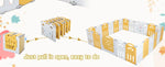 Babycare Playpen, Foldable Playpen with 14 Panels for Babies and Toddlers, Adjustable Baby Fence, Safety Play Yard with Gates fo