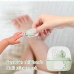 Baby Nail Kit 4-in-1 Cartoon Fingernail Clippers Grooming Care Nail Scissors Set Manicure Care Safe Clippers Scissors File
