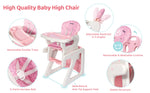 Sejoy 2-in-1 Foldable Baby High Chair with Table & Footrest – ASTM Certified Feeding Chair with Removable Double Tray, Adjustable Backrest & Washable Cushion