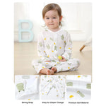 MICHLEY 3pcs Baby Short-Sleeve Rompers & Long-Sleeve Jumpsuit Bodysuit – Soft White Cartoon Infant Clothes Overalls for Boys & Girls