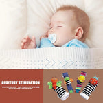 4Pcs Cartoon Baby Toys 0-12 Months Baby Rattles Children Infant Newborn Toys Soft Plush Sock Baby Rattle Toy Wrist Toddler Toys