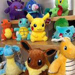 Pokemon Plush Toys – High-Quality Pikachu, Charmander, Squirtle & Bulbasaur Stuffed Dolls with Tag, Cute Anime Cartoon Gift for Kids & Fans