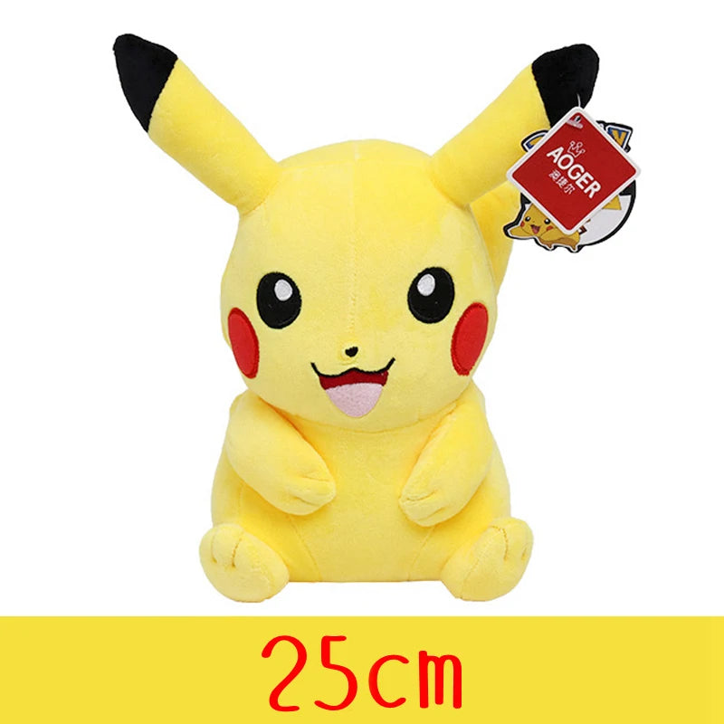 Pokemon Plush Toys – High-Quality Pikachu, Charmander, Squirtle & Bulbasaur Stuffed Dolls with Tag, Cute Anime Cartoon Gift for Kids & Fans