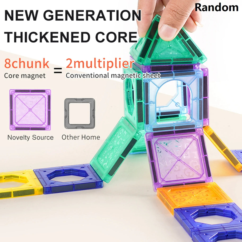 Colorful 3D Magnetic Building Blocks for Kids – Educational DIY STEM Toys to Enhance Fine Motor Skills, Creative Magnet Bricks for Toddlers & Children Ages 3+