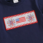 Lioraitiin Toddler Baby Boy 4th of July Outfit – Short Sleeve Truck & Flag Embroidery T-Shirt with Matching Shorts Set