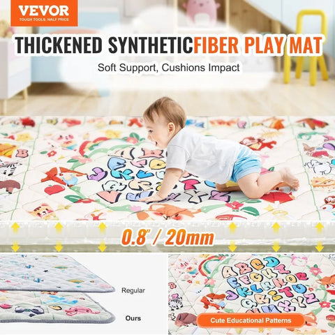 Extra Large Baby Play Mat 71x79 – Soft Reversible Foam Mat for Crawling, Tummy Time & Toddlers | Waterproof, Non-Toxic, Cushioned Play Area for Infants & Nursery Floor