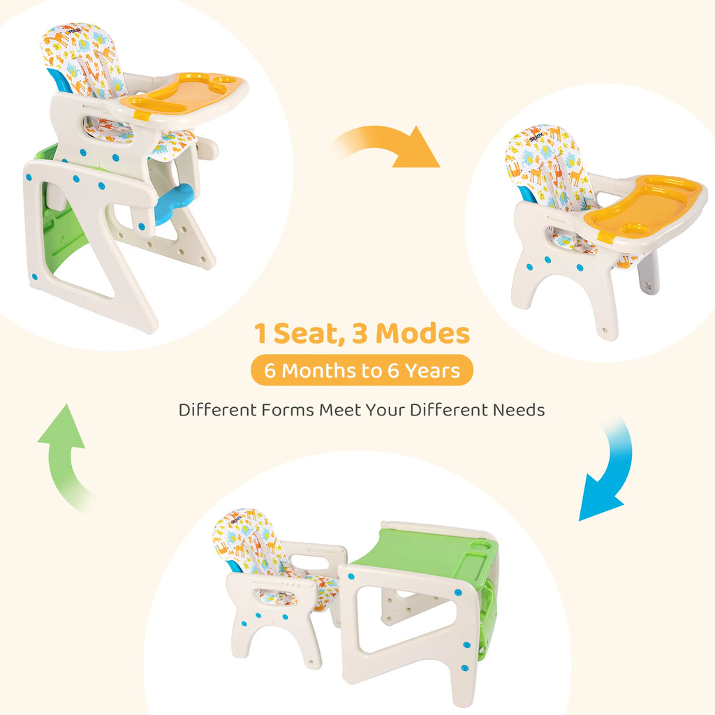 Sejoy 3-in-1 High Chair for Babies & Toddlers – Adjustable Backrest, Removable Tray & Washable Cushion – ASTM & CPC Certified Feeding Chair