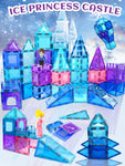 Frozen Princess Magnetic Tiles Castle Building Blocks – STEM Toys for Girls, Creative Birthday Gift, Magnetic Construction Set