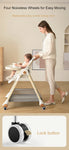 Luxury Adjustable Baby Feeding Chair – Assembly-Free High Chair with Removable Tray & Seat, EN & ASTM Certified – Metal Frame Booster Seat for Infants & Toddlers