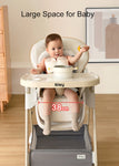 Luxury Adjustable Baby Feeding Chair – Assembly-Free High Chair with Removable Tray & Seat, EN & ASTM Certified – Metal Frame Booster Seat for Infants & Toddlers