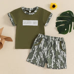 Infant Boy’s Summer Outfit Set – Embroidered T-Shirt & Elastic Waist Shorts, Stylish 2-Piece Toddler Clothing for Daily Wear