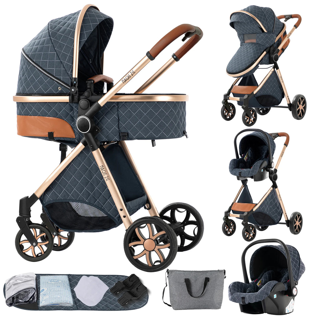 Lightweight 3-in-1 Baby Stroller with Isofix | High Landscape Travel System for Newborns to 6 Years