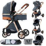 Lightweight 3-in-1 Baby Stroller with Isofix | High Landscape Travel System for Newborns to 6 Years