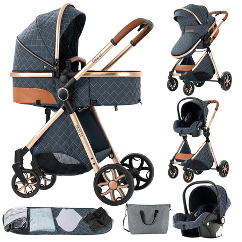 Lightweight 3-in-1 Baby Stroller with Isofix | High Landscape Travel System for Newborns to 6 Years