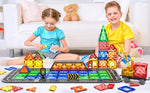 Magnetic Tiles Road Set with Magnet Crane & Car Toys – Construction Magnetic Building Blocks for Kids Ages 3–8, Creative STEM Toy