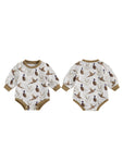 Toddler Winter Hooded Romper – Fox Print Warm Fleece Jumpsuit with Zipper & Cute Ears – Unisex Baby Boy Girl Outfit