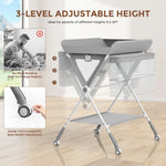 SEJOY Baby Changing Table with Wheels – Foldable, Portable, Height Adjustable Diaper Changing Station with Storage, Safety Belt & Removable Cover for Newborn Infant Toddlers