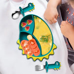 Toddler Plate Set Cartoon Kids Plates And Utensils Set Toddler Feeding Tableware Including Plate Bibs Spoon And Fork For Boys