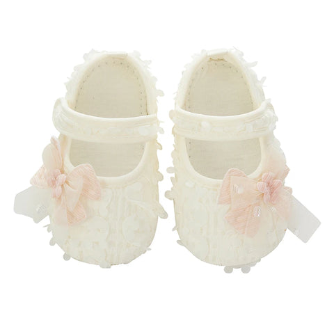 Adorable Baby Girl Bow Flats with Petal Design – Infant Party Shoes for Festivals, Baby Showers & Special Occasions