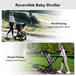 EMU Reversible Baby Stroller with Reversible Seat Full-Size Infant Stroller with Full Recline Cockpit Compact Foldable Pram Carr