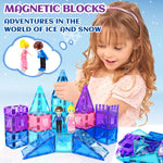 Frozen Princess Magnetic Tiles Castle Building Blocks – STEM Toys for Girls, Creative Birthday Gift, Magnetic Construction Set