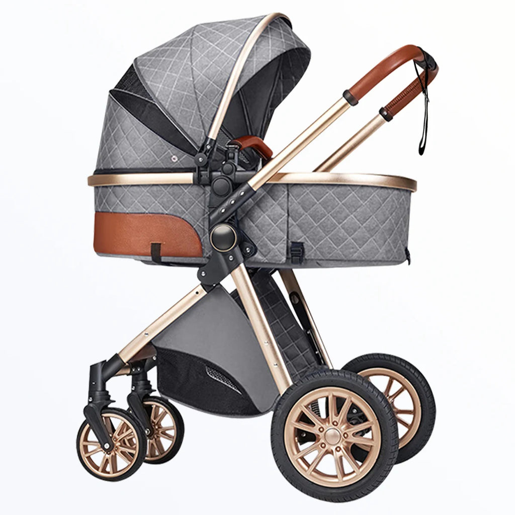 High Landscape Baby Stroller – Foldable 2-in-1 Travel Pram for Newborns & Toddlers (0–3 Years)