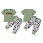 Lioraitiin Baby Boys Summer Outfit Set – Duck Embroidery Short Sleeve T-Shirt & Elastic Waist Pants (1-3 Years)