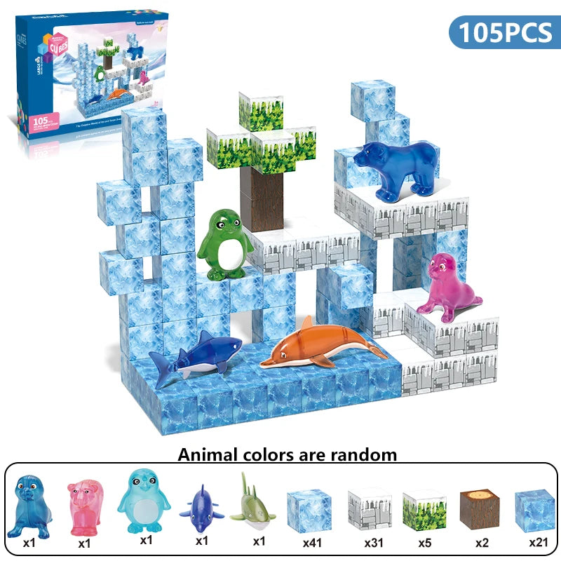 105PCS Magnetic Building Blocks for Kids – Creative STEM Educational Construction Set | Safe Sensory Toys for Ages 3+