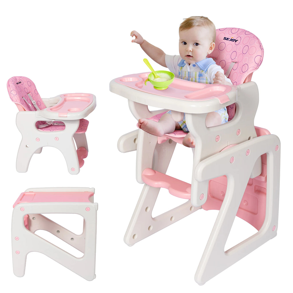 Sejoy 3-in-1 High Chair for Babies & Toddlers – Adjustable Backrest, Removable Tray & Washable Cushion – ASTM & CPC Certified Feeding Chair