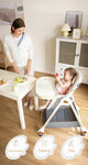 Luxury Adjustable Baby Feeding Chair – Assembly-Free High Chair with Removable Tray & Seat, EN & ASTM Certified – Metal Frame Booster Seat for Infants & Toddlers