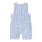 Lioraitiin Baby Boys Sleeveless Romper – Striped Golf Cart Embroidery Summer Jumpsuit for Casual Daily Wear (0-1 Years)