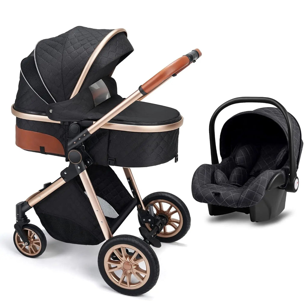 2-in-1 Convertible Baby Cradle Stroller – Foldable, Double-Sided High View Stroller for Toddlers (1–2Y), Portable Travel Pram