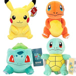 Pokemon Plush Toys – High-Quality Pikachu, Charmander, Squirtle & Bulbasaur Stuffed Dolls with Tag, Cute Anime Cartoon Gift for Kids & Fans