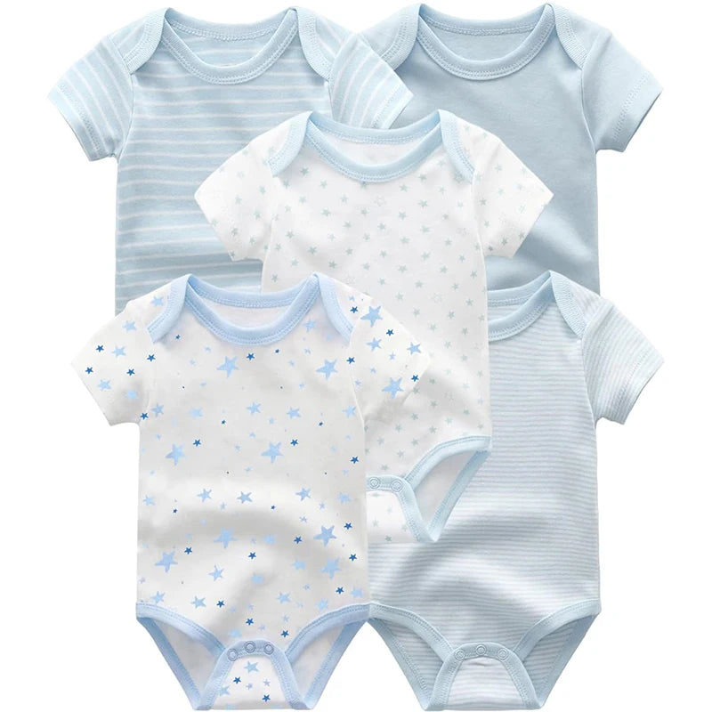 Unisex Newborn Baby Bodysuit Set – 19-Piece Cotton Bodysuits & Accessories for Boys & Girls