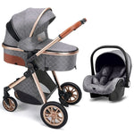 2-in-1 Convertible Baby Cradle Stroller – Foldable, Double-Sided High View Stroller for Toddlers (1–2Y), Portable Travel Pram